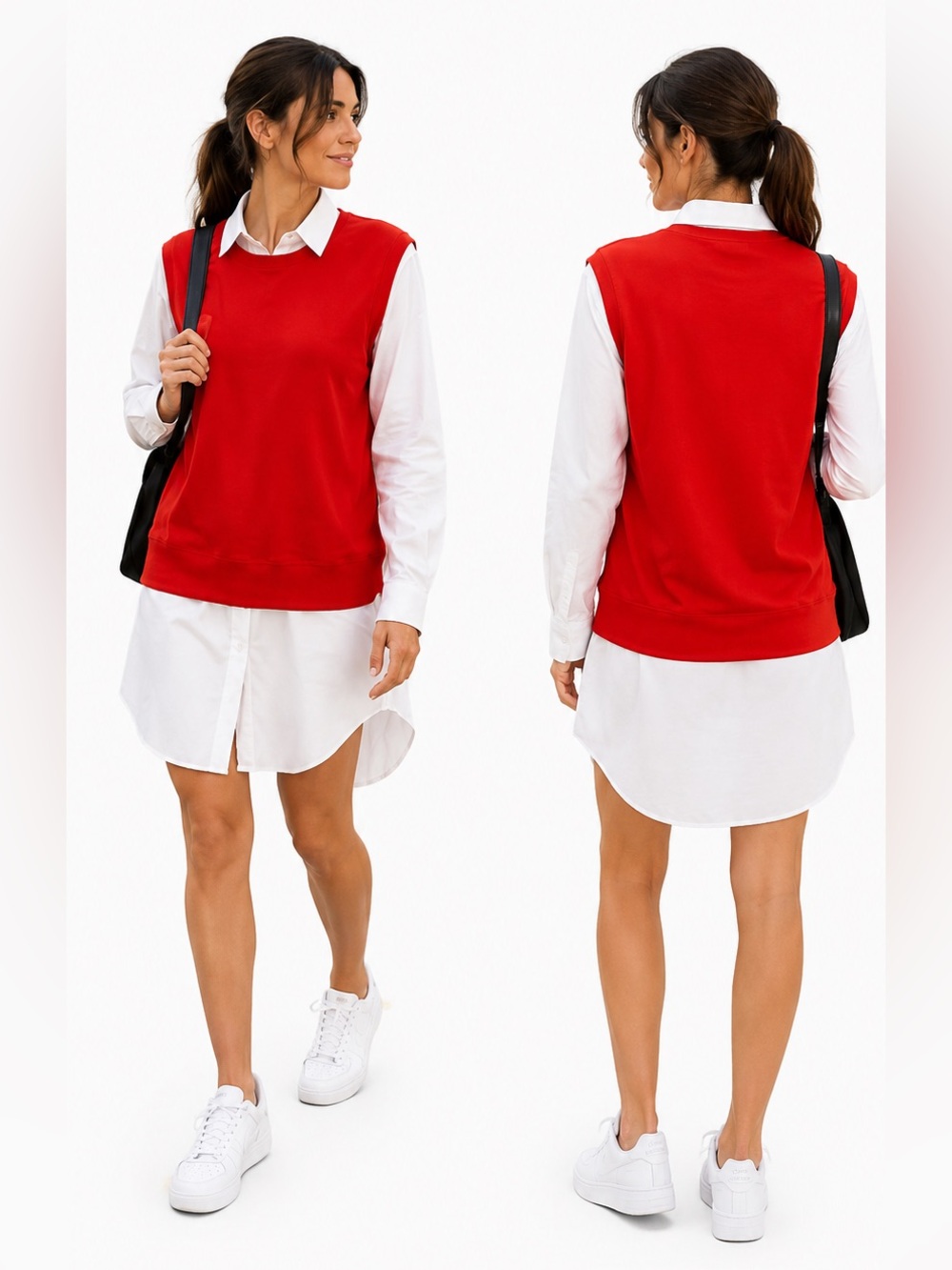 ZARA Red Oversized Sleeveless Sweatshirt Vest